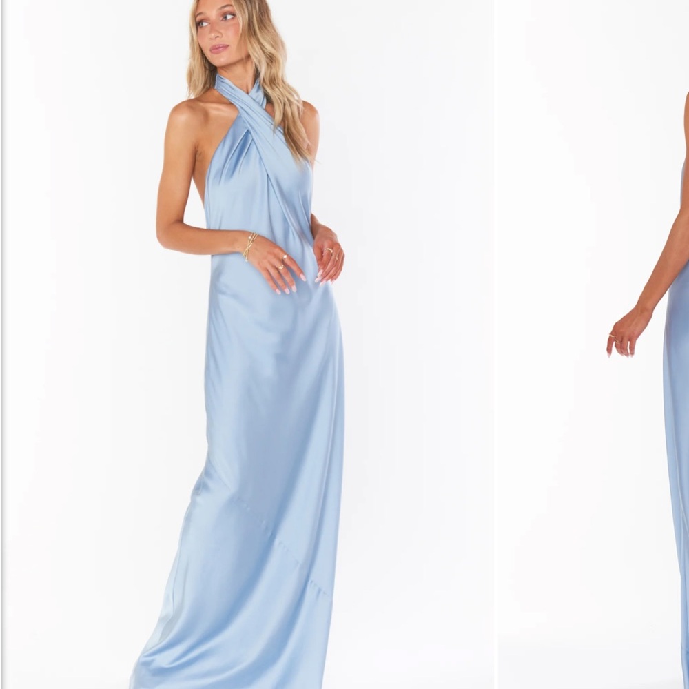 Show Me Your Mumu Jasmine Halter Maxi Steel Blue